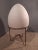 Mid-Century Modern Table Lamp with Iron Structure & Egg-Shaped Opal Glass Shade in the Style of Stilnovo, 1990s For Sale - Image 3 of 6