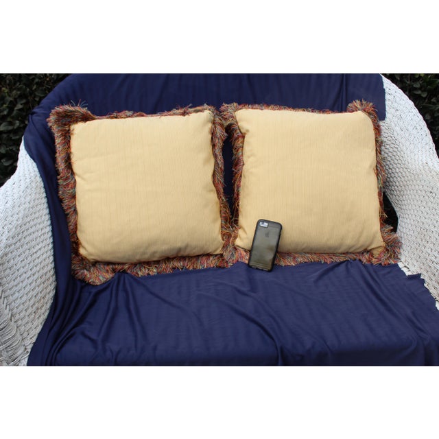 late 20th c. pair of raw silk pillows