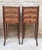 Early 20th Century French Bedside Tables in Marquetry & Bronze with Iron Details, Set of 2 For Sale - Image 4 of 15
