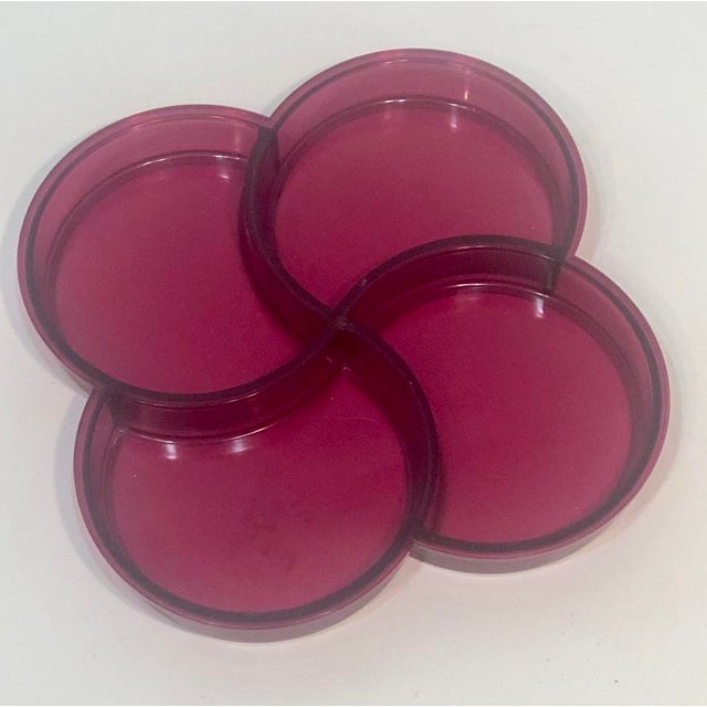Plastic Pair of Vintage Dansk "Spiral" 4-Compartment Acrylic Trays by Gunnar Cyrén For Sale - Image 7 of 11