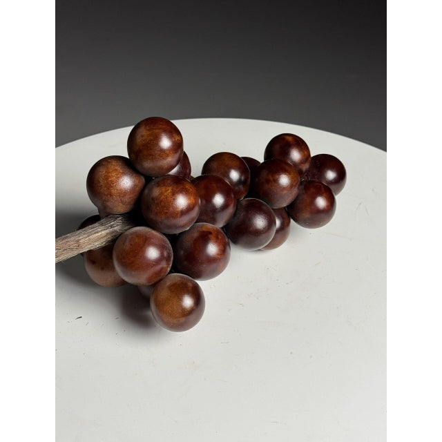 Large alabaster grape cluster. Originating from Italy. Color: Brown. Beautiful as decoration in both modern and classic...