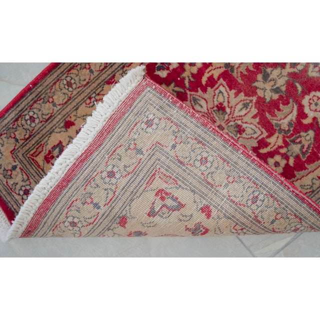 Distressed Turkish Yastik Petite Rug Low Pile Hand Knotted Mat - 1'8'' X 2'4'' For Sale - Image 9 of 14