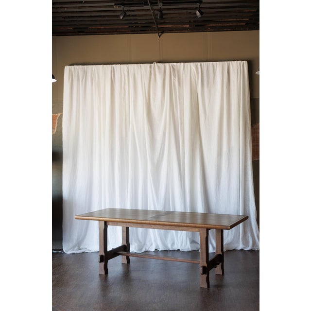 1950s Mid Century Dining Table With Linear Veneer Pattern For Sale - Image 10 of 15