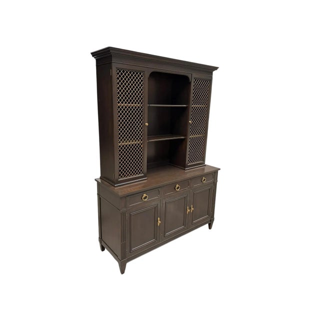 This beautifully reimagined sideboard and hutch by Kindel Furniture has been newly refinished in a warm, darker stain,...