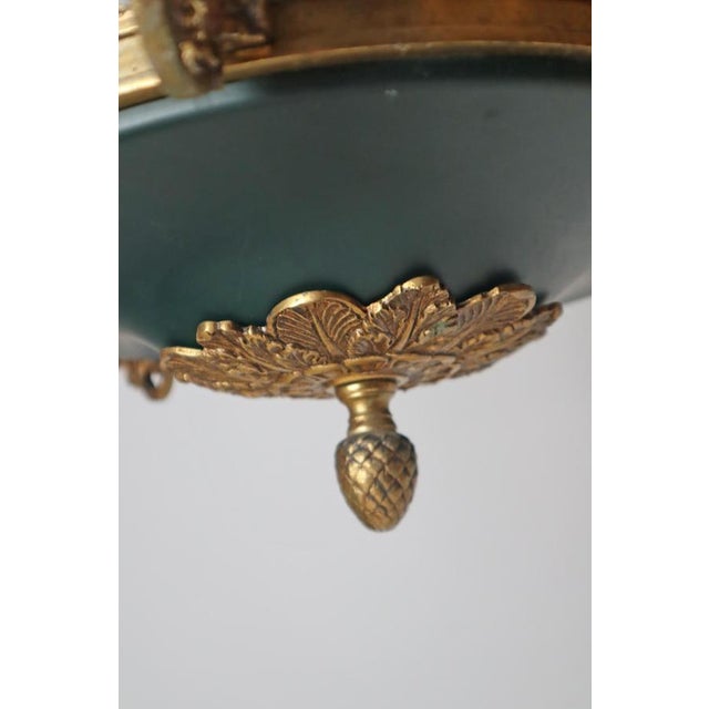 Royal French Empire Gilt Bronze and Forest Green 8-Armed Chandelier, 1950s For Sale - Image 13 of 18