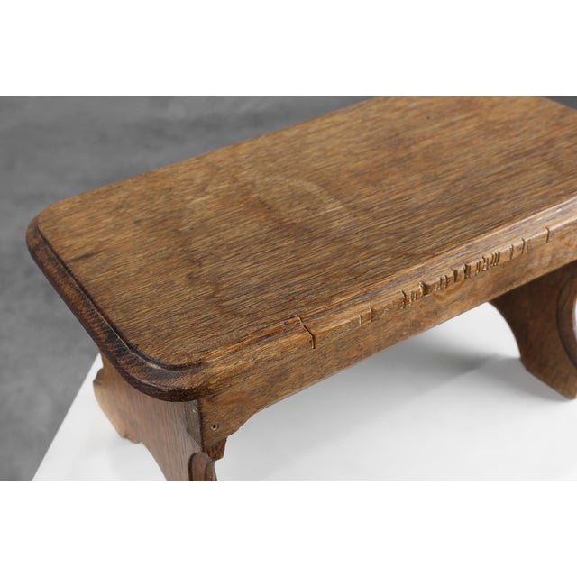 Small French Provincial Rustic Oak Bench, 1800s For Sale - Image 6 of 10