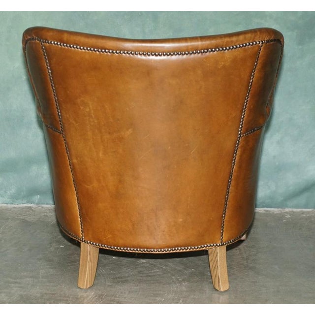 Handmade Cigar Brown Leather Club Chair For Sale - Image 12 of 16