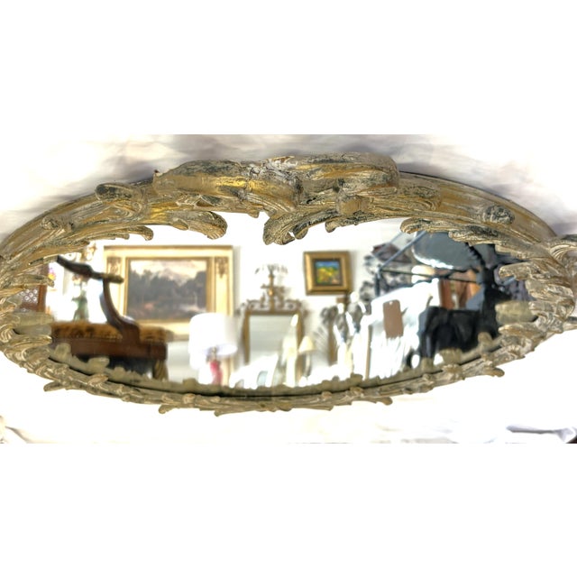 1900's Hollywood Regency Style Wood With Plaster Wall Mirror With Curved Foliate Design For Sale - Image 12 of 18