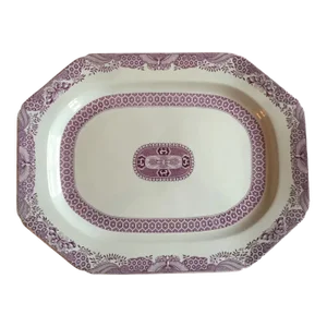 19th Century Purple Puce Copeland Spode Porcelain Turkey Platter