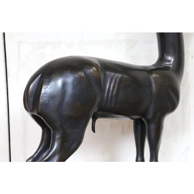 1980s Vintage Deer Figurative Sculpture, Bronze-Finish Fiberglass For Sale - Image 12 of 18