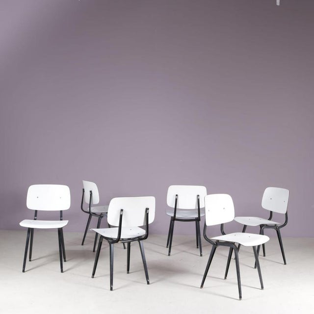 Result Chairs in Black and White by Friso Kramer for Ahrend-De Cirkel, 1950s, Set of 6 For Sale - Image 11 of 12
