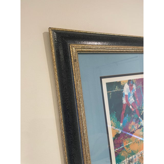 Leroy Neiman Framed Lithographic Poster by Leroy Neiman Signed Lower Right With Coa, Titled " Mixed Doubles." For Sale - Image 4 of 6