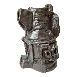 Pablo Picasso Inspired Sculptural Ceramic Vase For Sale