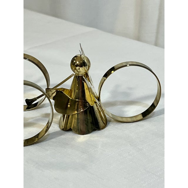 Vintage Holiday Polished Brass Angel Napkin Rings - Set of 4 For Sale - Image 9 of 9