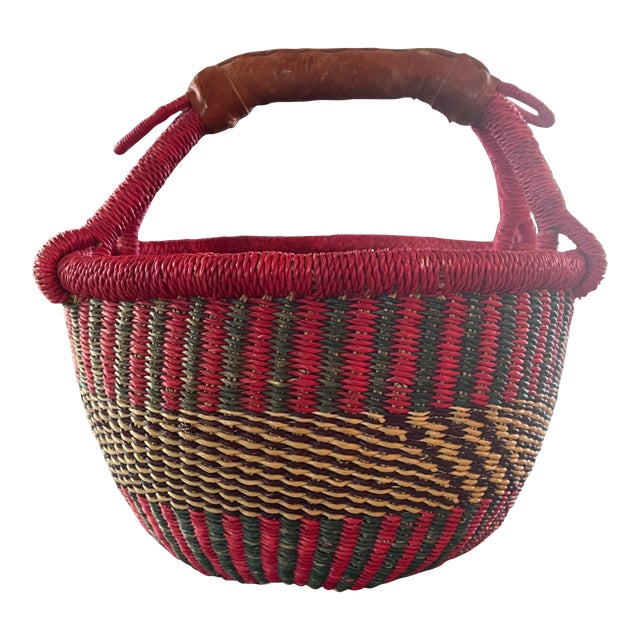 African Ghana Bolga Market Basket Chairish