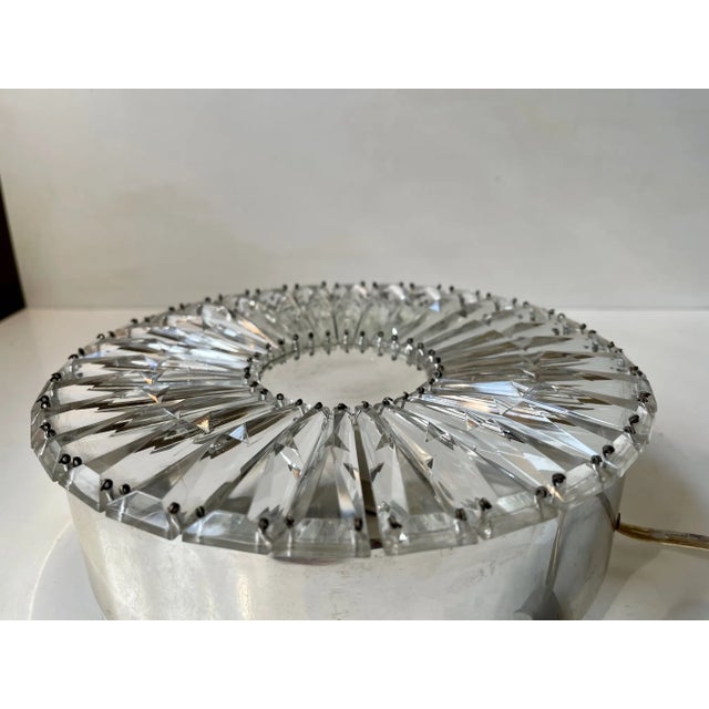 Glass Mid-Century Cut Crystal Wall Sconce by Glashütte Limburg, 1960s For Sale - Image 7 of 10