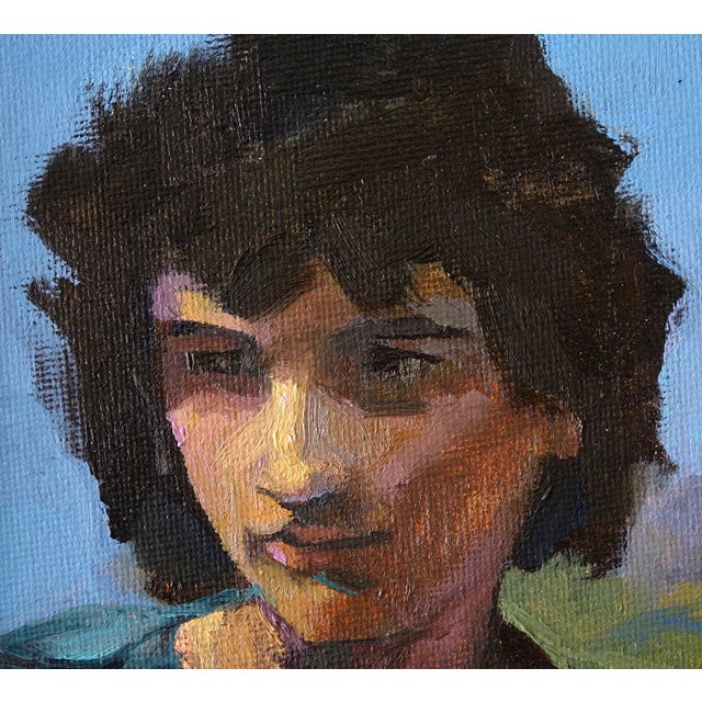 Early 21st Century The Guide (After Bouguereau) by Emma Kalff | Oil on canvas panel Portrait of a young man outdoors For Sale - Image 5 of 5
