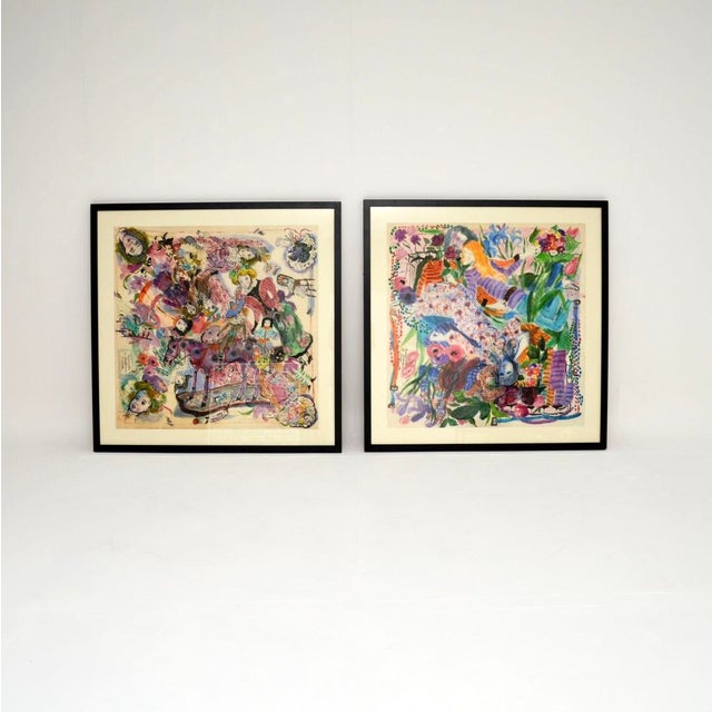 Bettina, Hippy Lovers, 1973, Large Watercolour For Sale - Image 8 of 9