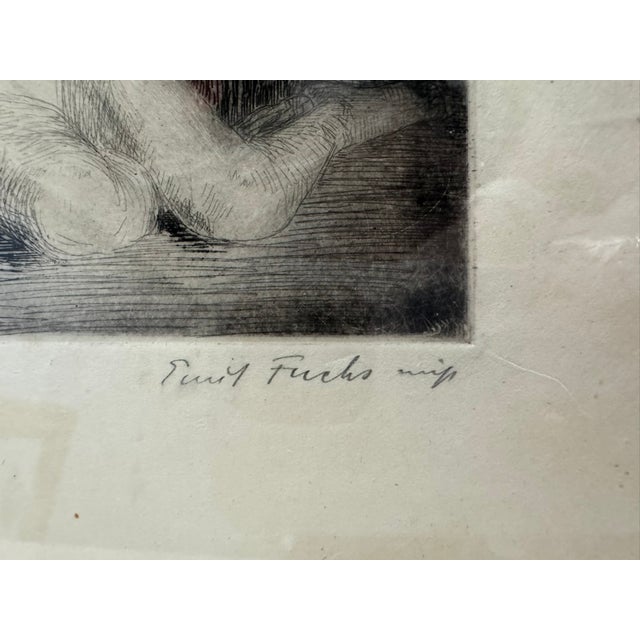 1940s Emil Fuchs Female Nude Etching With Dedication For Sale In Atlanta - Image 6 of 7