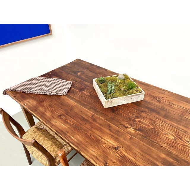Large Pine Farm Table, 1950s For Sale - Image 13 of 18