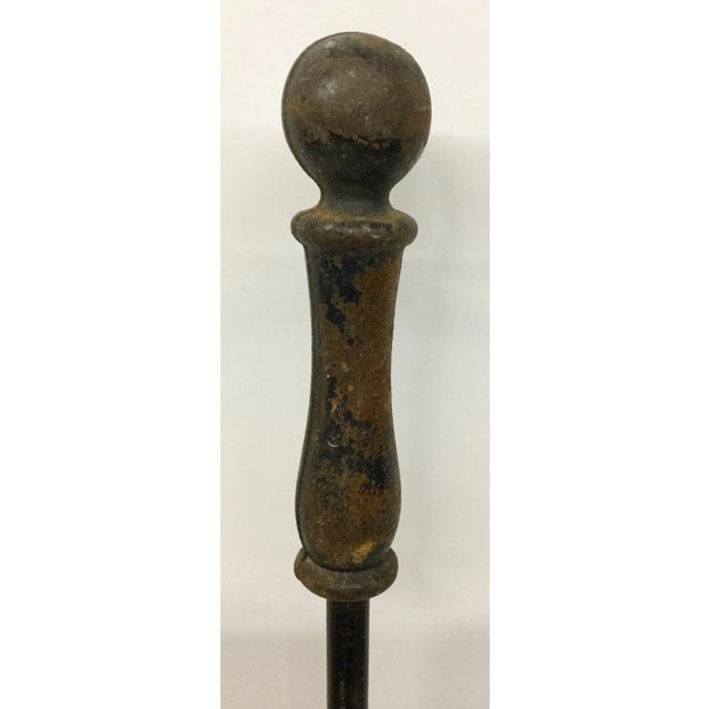 Late 19th Century French Antique Wrought Iron Fireplace Tool Set - 2 Piece For Sale - Image 5 of 12