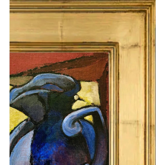 Wood Fauvist Still Life Painting With Pitcher and Oranges For Sale - Image 7 of 10