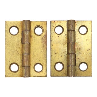 Pair of Vintage 0.687 X 0.937 In. Brass Cabinet Hinges For Sale
