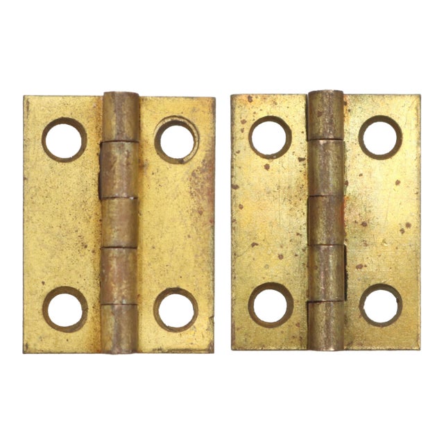 Pair of Vintage 0.687 X 0.937 In. Brass Cabinet Hinges For Sale