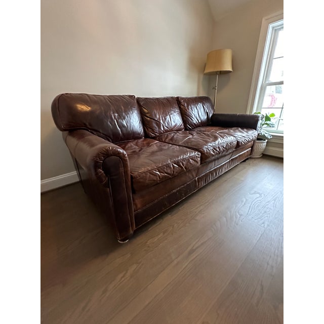 Restoration Hardware Lancaster Leather Sofa in Brompton Cocoa Chairish