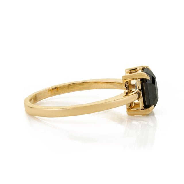 Metal Modern 14k Gold Solitaire Diamond Prong Set Ring Size 8 For Sale - Image 7 of 14