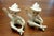 Vintage Pixie Elves Figurine Candle Huggers Holders. Mid-Century Iridescent Ceramic Lusterware. Made in JAPAN. Excellent,...