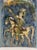 Antique 19th-Century Persian Qajar Dynasty Ceramic Tile – Equestrian With Bird of Prey For Sale - Image 4 of 6