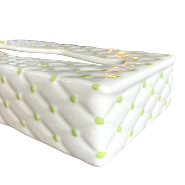 1970s 1970s Vintage Hollywood Regency Italian Ceramic Tissue Box Cover For Sale - Image 5 of 9