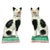 Staffordshire Pottery Cats on Cushions, Pair of Black and White Seated Figures, Circa 1860 Circa 1850–1870 Each cat is...
