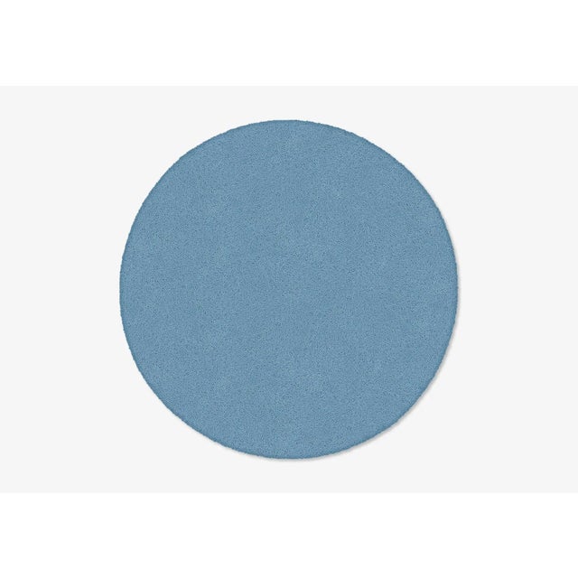 Contemporary Light Blue Circle Plain Rug from Marqqa For Sale - Image 3 of 3