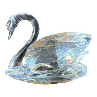 Swarovski Marked Swan Small-Faceted Bottom - Beauties of the Lake Vtg. 1982 For Sale