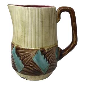 Circa 1930 Large French Majolica Pitcher Orchies