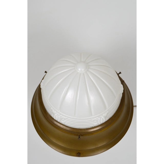 Art Deco Brass and Molded Glass Table Lamp, 1930s For Sale - Image 6 of 7