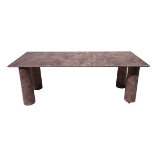 Large Dining Table in Red Travertine by My Habitat Design For Sale