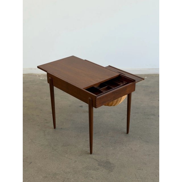Brown 1960s Danish Sewing Table For Sale - Image 8 of 18