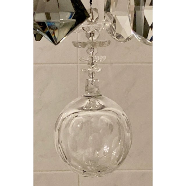 1950s French Iron & Crystal Chandelier For Sale - Image 10 of 13