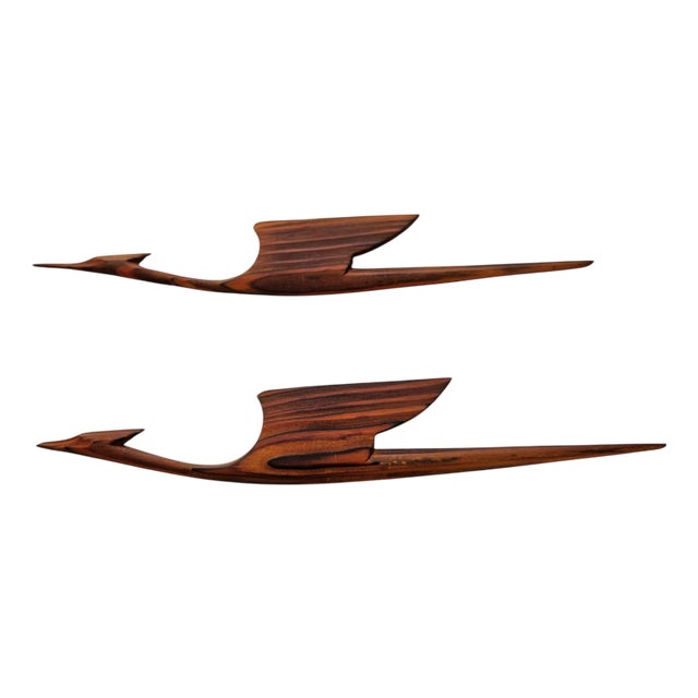 Mid-Century Wooden Wall Sculptures of Birds, 1960s For Sale
