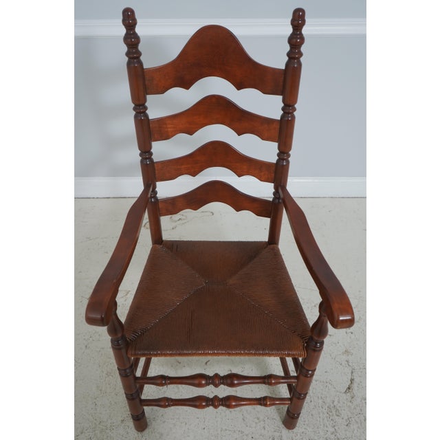 Age: Approx: 30 Years Old Details: Cherry Finish Ladder Back Design Complimenting Pair - Each Are Slightly Different...