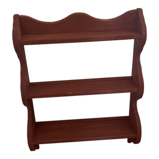 Mid 20th Century Vintage Rust Colored Wall Shelf For Sale