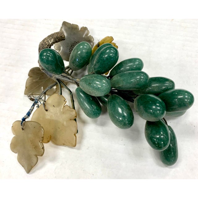 Italian Dark Green Jade Alabaster Stone Grapes Fruit Chairish