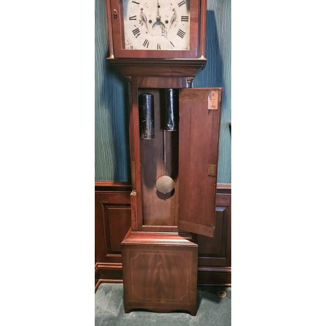 Brown Simon Willard Roxbury Mahogany Tall Case Grandfather Clock Circa 1800 For Sale - Image 8 of 11