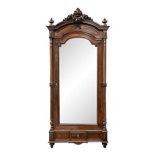 19th Century French Louis XVI Rosewood Neoclassical Armoire For Sale