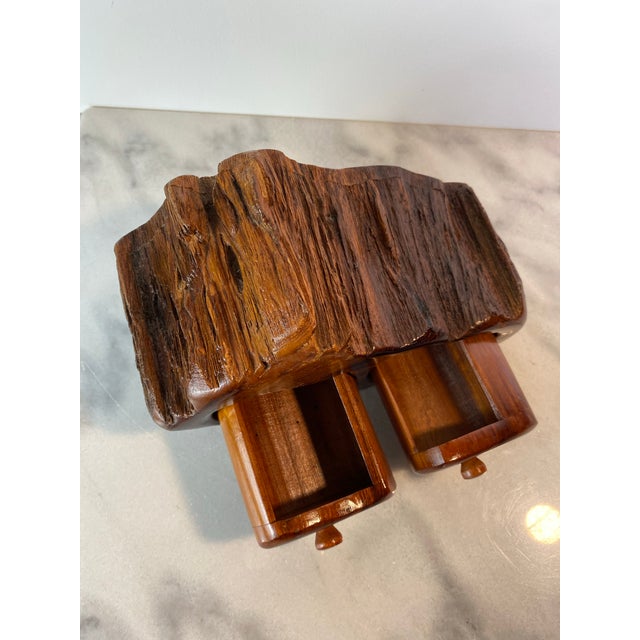 Mid 20th Century Studio Craft Raw Edge Tropical Hardwood Jewelry Box by Galería Arenal For Sale - Image 4 of 10