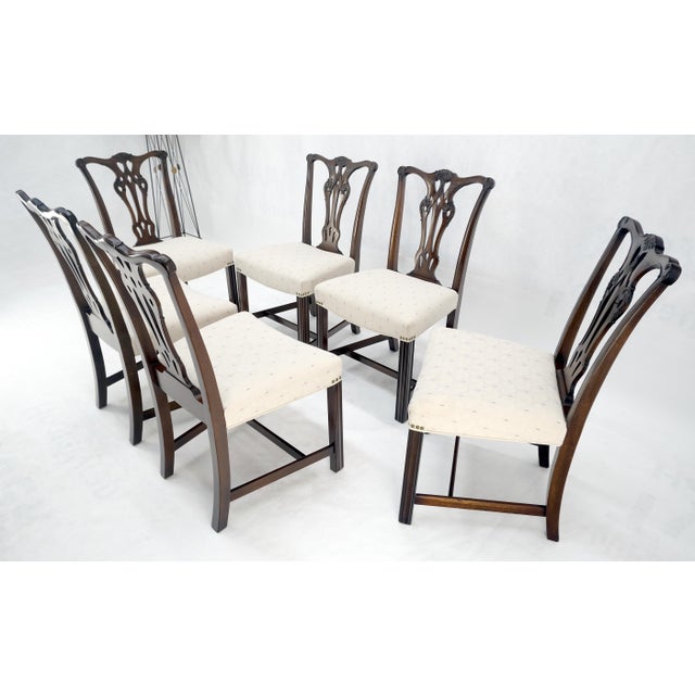 Set of 6 c1940s Mahogany Fine Carved Chippendale Style Chairs Clean! For Sale - Image 11 of 13