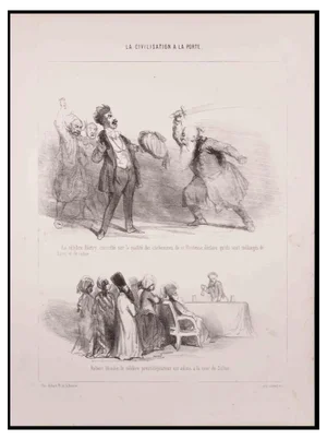 Paul Gavarni, Robert Houdin and Sultan, Lithograph, 1850s